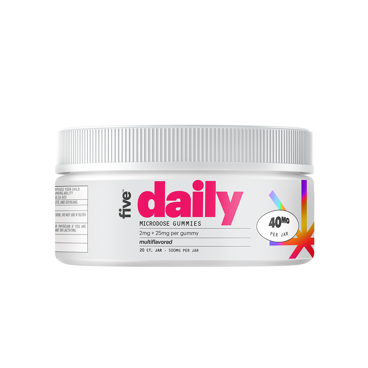 MICRODOSE GUMMIES; 2mg + 25mg per gummy; multiflavored; 20 CT. JAR · 500MG PER JAR; 40MG PER JAR